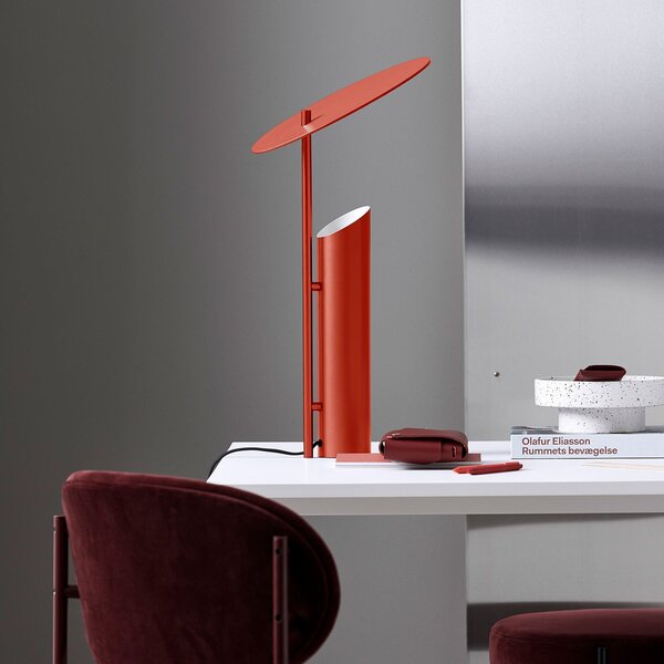 Lampă de masă Verpan, Reflect, Roșu, Camera de zi, Metal, Design