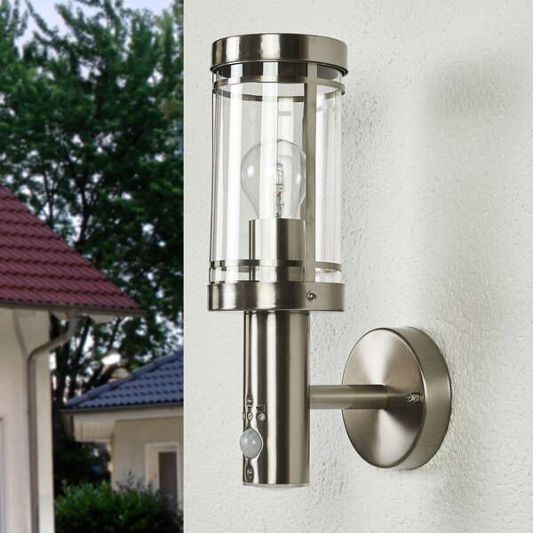 Lămpi de exterior Lindby, Djori, reglabil, Metalic, Balcon, Oțel inoxidabil, Modern