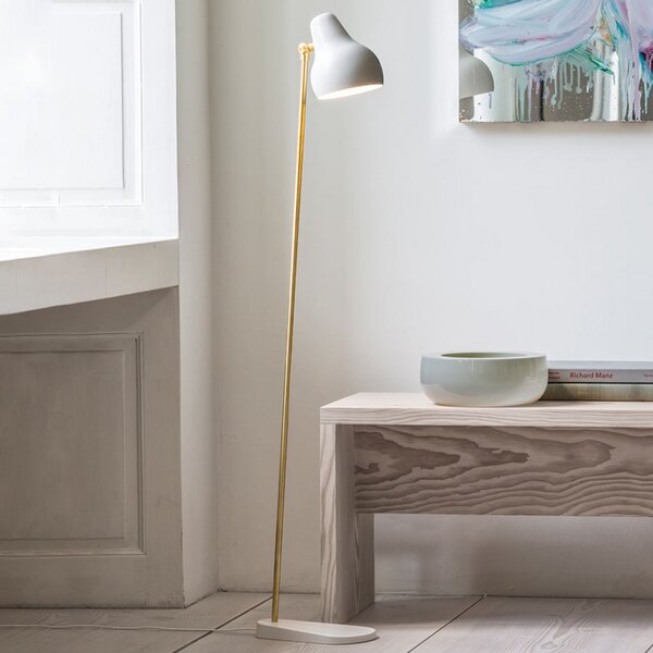 Louis Poulsen VL38 - lampă de podea LED, alb, reglabil, Alb, Camera de zi / sufragerie, Metal, Design