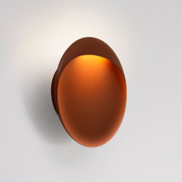 Louis Poulsen Aplică de perete cu LED Flindt, corten, 2.700 K, Ø 20 cm, reglabil, Maro / Rugină, Camera de zi / sufragerie, Aluminiu, Design