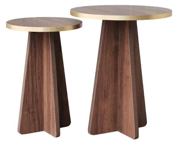 Set 2buc. măsuțe cafea Kabivo 1 (auriu + nuc). 1089598