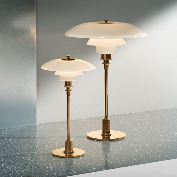 Louis Poulsen PH 2/1 lampă de masă, alamă alb, Auriu / Alamă, Camera de zi / sufragerie, Metal, Design