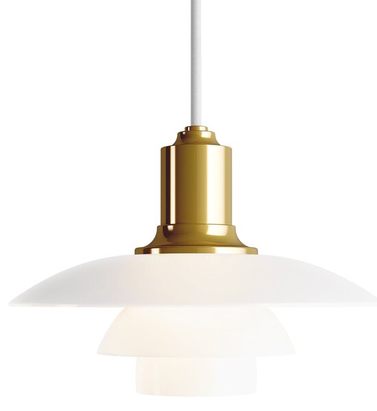 Louis Poulsen PH 2/1 lampă suspendată sticlă alamă, reglabil, Auriu / Alamă, Camera de zi / sufragerie, Sticlă, Design