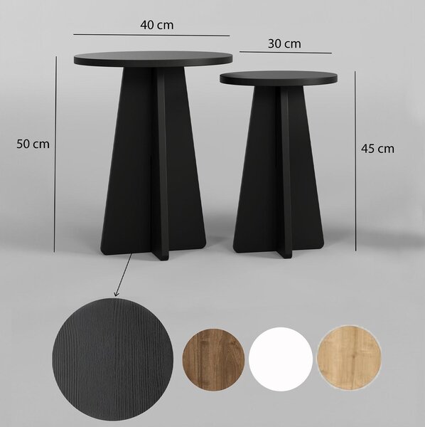 Set 2buc. măsuțe cafea Kabivo 1 (negru). 1089600