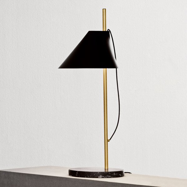 Louis Poulsen lampă masă marmură Yuh Brass, negru, reglabil, Negru, dormitor, Metal, Design