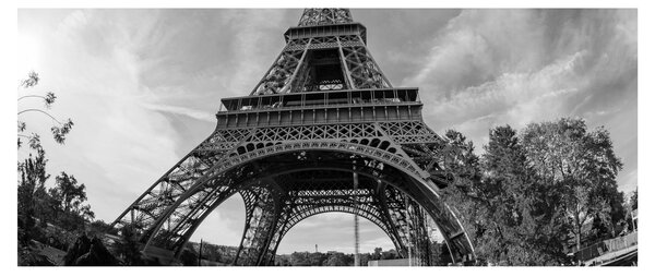 Tablou - Turnul Eiffel, alb-negru (120x50 cm)
