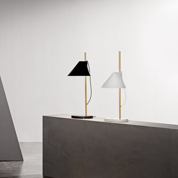 Louis Poulsen lampă masă marmură Yuh Brass, alb, reglabil, Alb, dormitor, Metal, Design