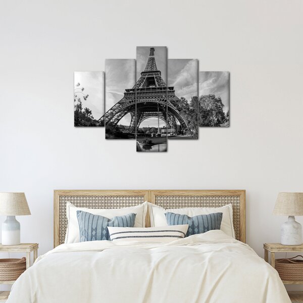 Tablou - Turnul Eiffel, alb-negru (150x105 cm)
