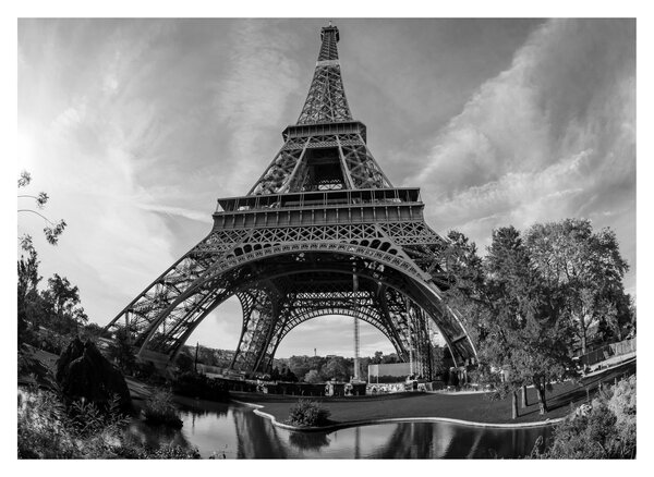 Tablou - Turnul Eiffel, alb-negru (70x50 cm)