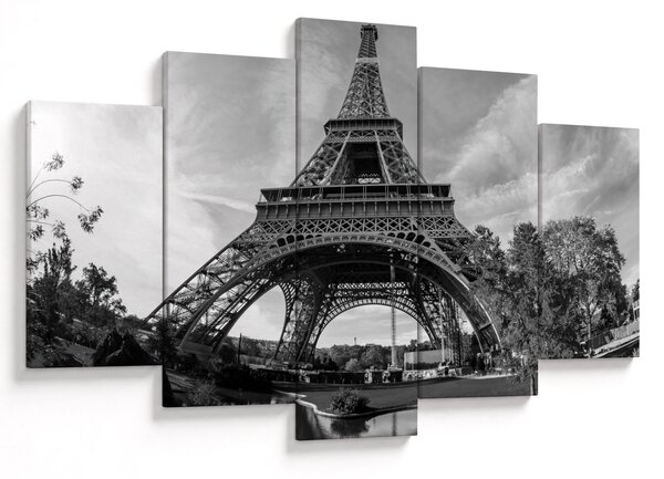 Tablou - Turnul Eiffel, alb-negru (150x105 cm)