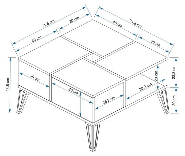 Măsuță de cafea Nirvy (atlantic pin + negru). 1089608