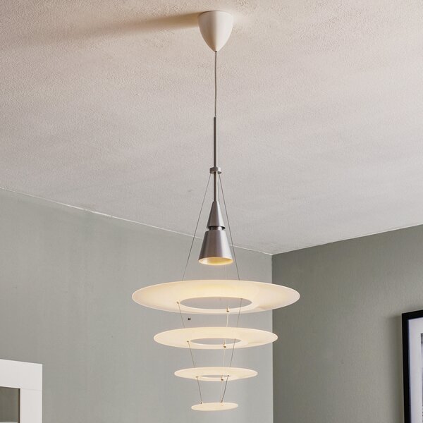 Louis Poulsen Enigma 425 lampă suspendată alu, reglabil, Alb, Camera de zi / sufragerie, Metal, Design