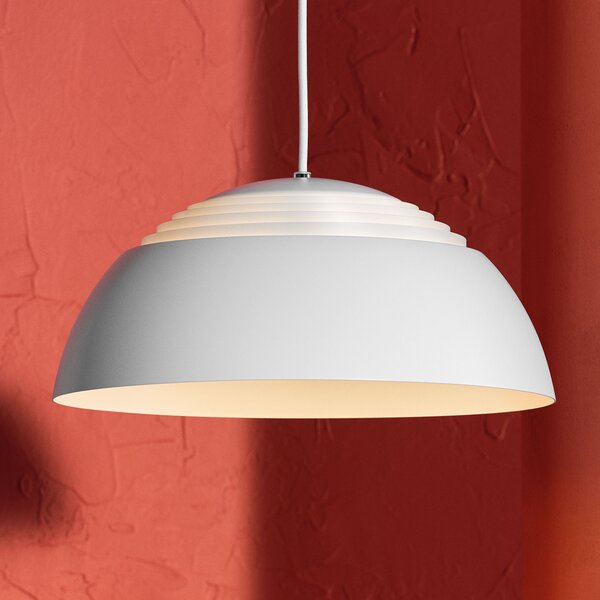 Louis Poulsen AJ Royal lampă susp. LED 37cm alb, reglabil, Alb, Camera de zi / sufragerie, Metal, Design