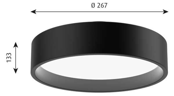 Louis Poulsen LP Circle tavan, Ø 26,7 cm negru, reglabil, Negru, Camera de zi / sufragerie, Metal, Design
