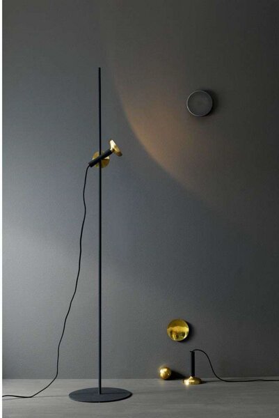 Lampadar Pholc, Auriu / Alamă, Camera de zi, Metal