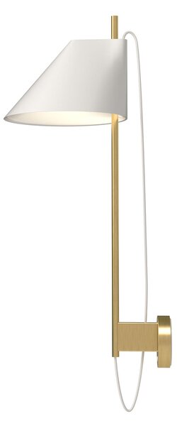 Louis Poulsen aplică perete marmură Yuh Brass, alb, reglabil, Auriu / Alamă, Camera de zi / sufragerie, Metal, Design