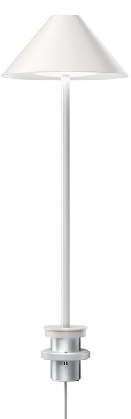 Louis Poulsen Lampă de masă LED Keglen, albă, cu pin, 3000K, reglabil, Alb, Camera de zi / sufragerie, Metal, Design