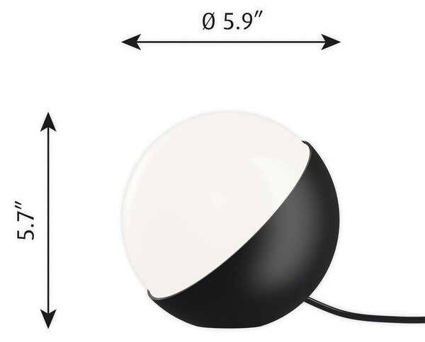 Louis Poulsen Lampă de masă VL Studio, negru, Ø 15 cm, sticlă, Negru, Camera de zi / sufragerie, Metal, Design