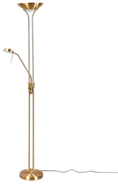 Lampadar Lindby, Josefin, reglabil, Auriu / Alamă, Camera de zi, Metal, Modern