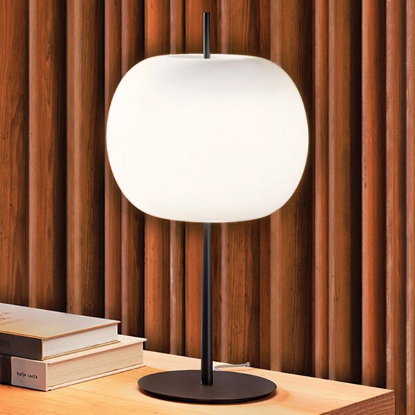 Lampă de masă kdln, Kushi, reglabil, Alb, Camera de zi, Sticlă, Design