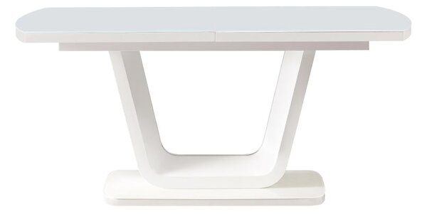 Masă de sufragerie extensibilă 160 OLAF (alb lucios) (pentru 6-8 persoane). 1091460
