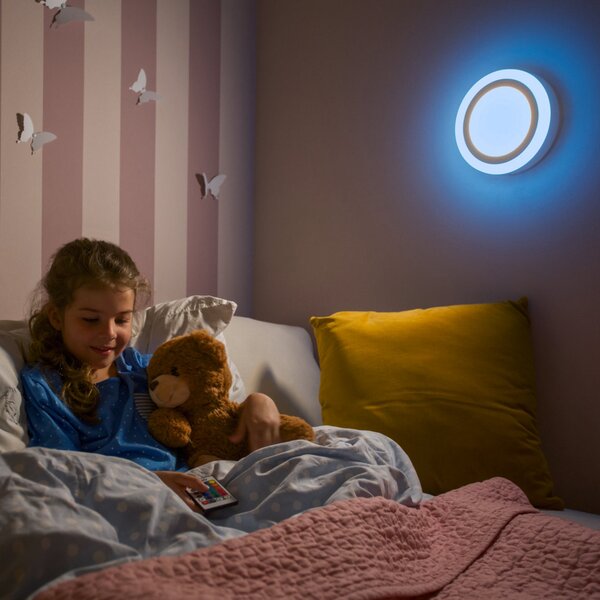 LEDVANCE LED Color+white round aplică perete 20cm, Alb, Camera de zi / sufragerie, Plastic, Modern