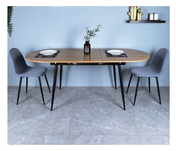 Masă de sufragerie 150 CAMERON (stejar + Negru) (pentru 6-8 persoane). 1091474