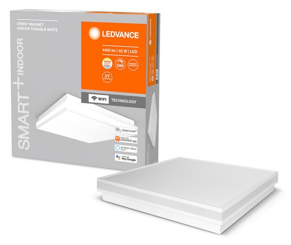 LEDVANCE SMART+ WiFi Orbis magnet alb, 45x45cm, reglabil, Alb, Hol, Metal, Modern