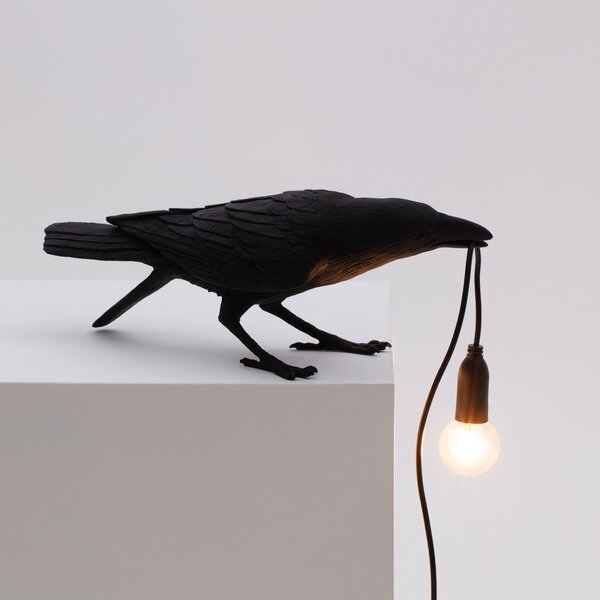 Lampă de masă SELETTI, Bird Lamp, Negru, Camera de zi, Plastic, Design