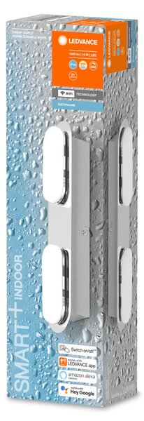 LEDVANCE SMART+ WiFi Orbis Wall Duplo argintiu 2fl, reglabil, Metalic, Baie, Plastic, Modern