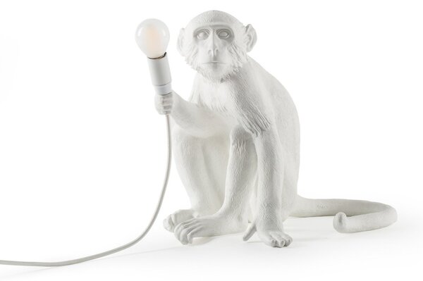 Lampă de masă SELETTI, Monkey Lamp, Alb, Camera de zi, Plastic, Design