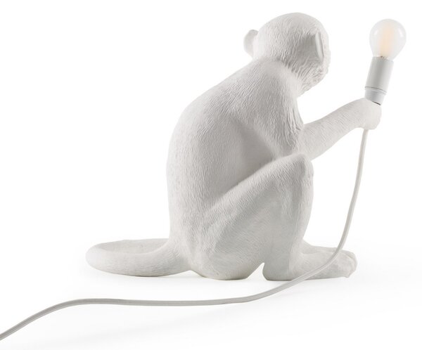 Lampă de masă SELETTI, Monkey Lamp, Alb, Camera de zi, Plastic, Design