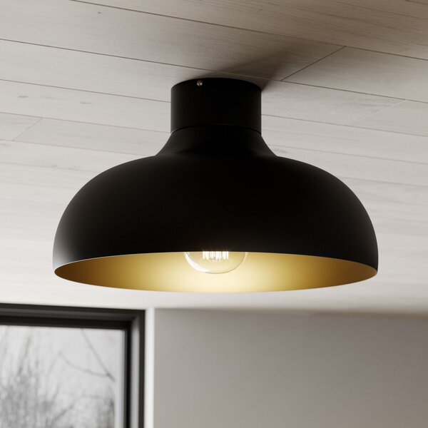 Luminex Plachetă Basca, exterior negru, interior auriu, reglabil, Negru, Camera de zi / sufragerie, Metal