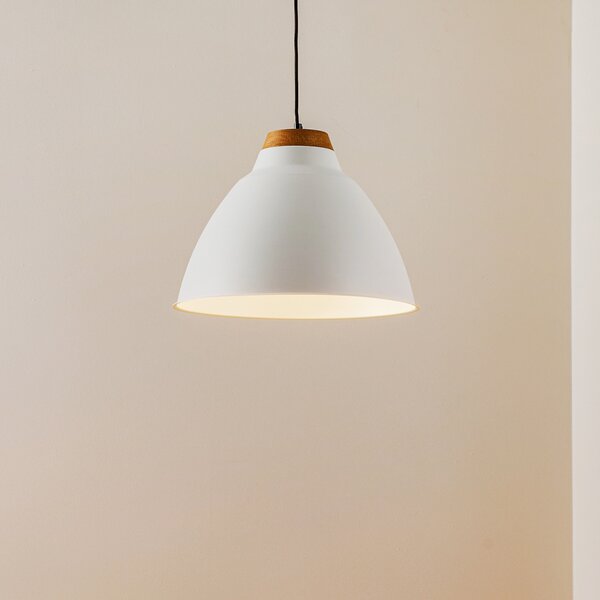 Luminex Lampă suspendată Skal, alb, reglabil, Alb, Camera de zi / sufragerie, Metal, Modern