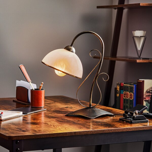 Luminex Lampa de masă Antica în stil rustic, 1 bec, Bronz / Alamă Veche, Camera de zi / sufragerie, Metal, Casă de țară / Rustic