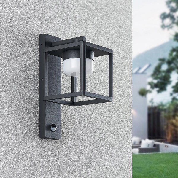 Lampă de Exterior Lucande, Timio, reglabil, Gri, Balcon, Aluminiu, Modern