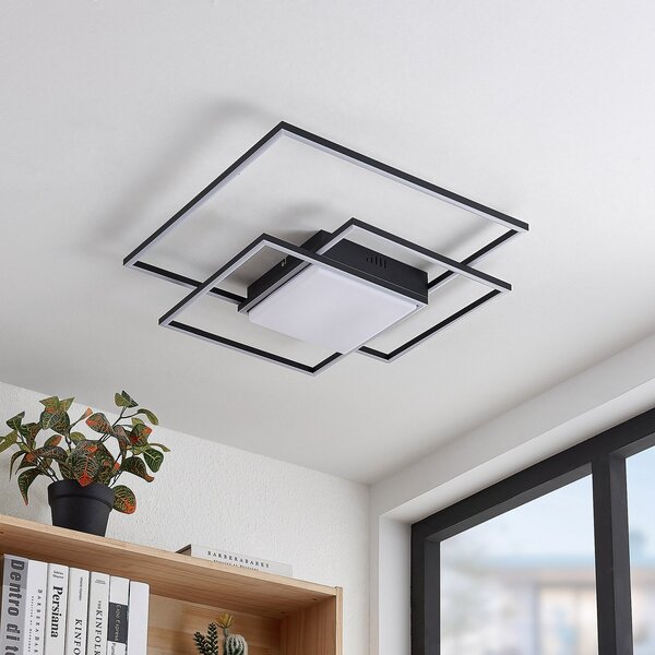 Plafoniere Lindby, Nelinka, Negru, Camera de zi, Metal, Modern