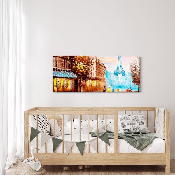 Tablou - Vremea ploioasă și Turnul Eiffel (120x50 cm)