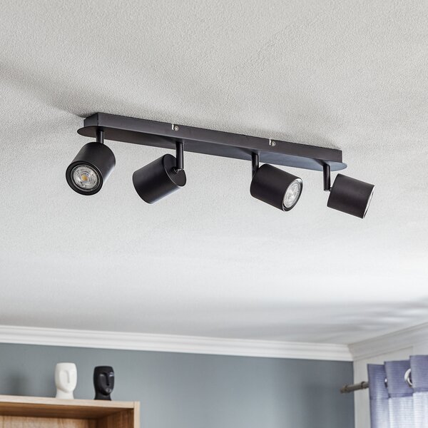 Luminex Spot de tavan Modo din metal, negru, 4 becuri, reglabil, Negru, Camera de zi / sufragerie, Metal, Modern