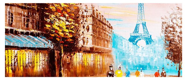 Tablou - Vremea ploioasă și Turnul Eiffel (120x50 cm)