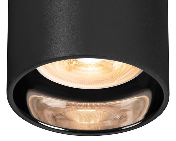 SLV Asto Tube Spot de tavan GU10 cu 2 becuri, negru, reglabil, Negru, Camera de zi / sufragerie, Metal, Modern, Plafon cu flacără multiplă