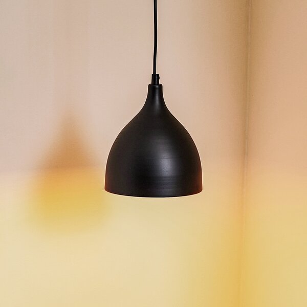 Luminex Lampă suspendată Nanu din metal negru cu 1 bec, reglabil, Negru, Camera de zi / sufragerie, Metal, Modern