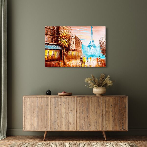 Tablou - Vremea ploioasă și Turnul Eiffel (90x60 cm)