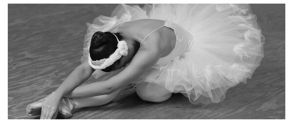 Tablou - Balerină, alb-negru (120x50 cm)
