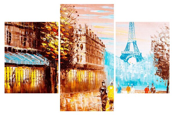 Tablou - Vremea ploioasă și Turnul Eiffel (90x60 cm)