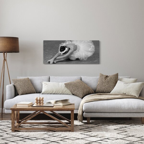 Tablou - Balerină, alb-negru (120x50 cm)