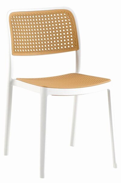 Scaun de sufragerie RAVIN (alb + Bej). 1091681