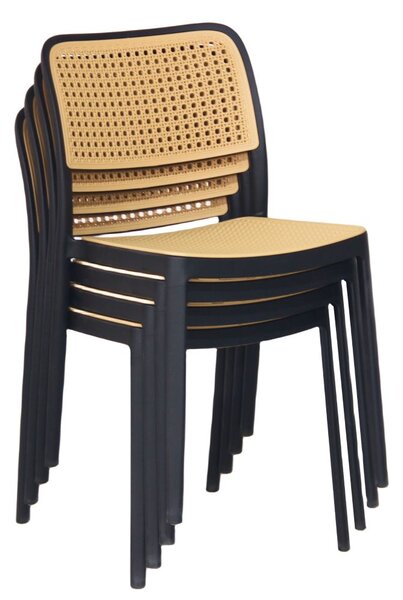 Scaun de sufragerie RAVIN (Negru + Bej). 1091687