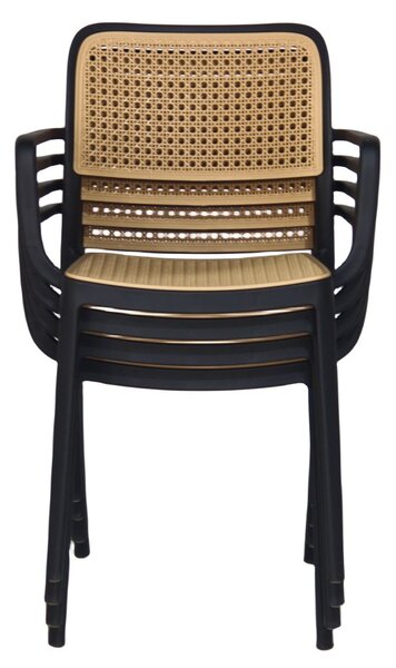 Scaun de sufragerie RAVIN (Negru + Bej). 1091688