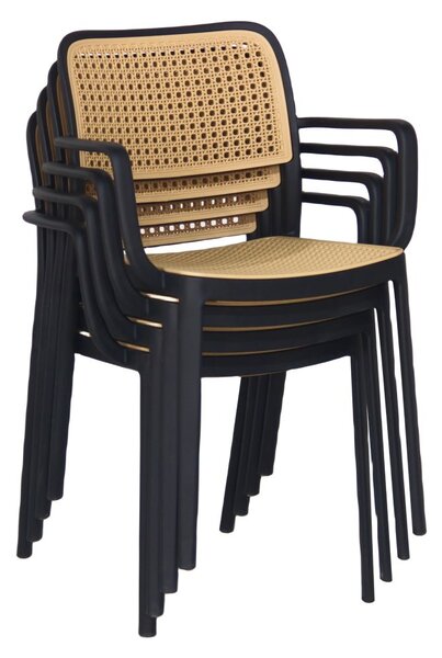 Scaun de sufragerie RAVIN (Negru + Bej). 1091688